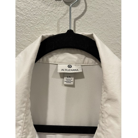 ALTUZARRA Crepe Shirt Sleeveless Blue Antique White Mini Dress - Picture 3 of 6